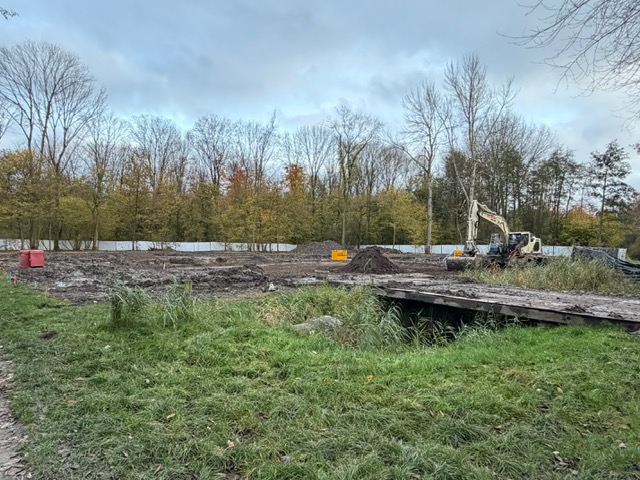 Terrein vliegtuigberging.